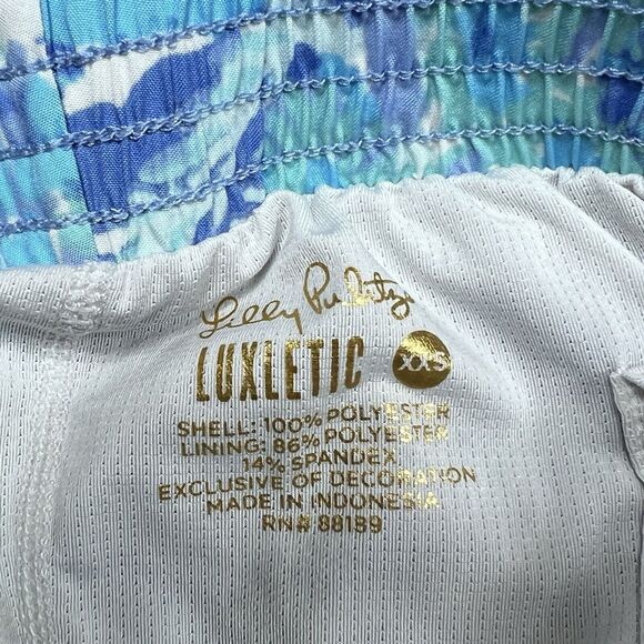 Lilly Pulitzer Womens XXS Blue Multicolored Luxletic Ocean Trail Short 001485 - Picture 8 of 11